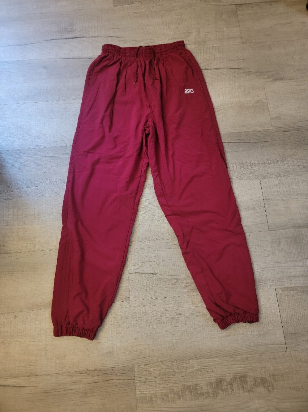 Asics Maroon Drawstring Track Pants